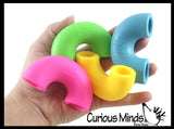 NeeDoh Mac and Squeeze Cheese - 4 Stretchy Elbow Noodle Strings Fidget Toy - Thick, Build Resistance for Strengthening Exercise, Pull, Stretchy, Fiddle Nee Doh