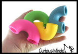 NeeDoh Mac and Squeeze Cheese - 4 Stretchy Elbow Noodle Strings Fidget Toy - Thick, Build Resistance for Strengthening Exercise, Pull, Stretchy, Fiddle Nee Doh