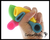 NeeDoh Mac and Squeeze Cheese - 4 Stretchy Elbow Noodle Strings Fidget Toy - Thick, Build Resistance for Strengthening Exercise, Pull, Stretchy, Fiddle Nee Doh