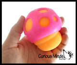 NeeDoh Mushroom - Groovy Shroom Soft Doh Filled Stretch Ball with Mesh Web - Ultra Squishy and Moldable Relaxing Sensory Fidget Stress Toy Nee Doh