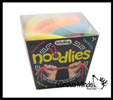 NeeDoh Noodlies 5 Stretchy Noodle Strings Fidget Toy - 13" Long, Not Sticky, Thick, Build Resistance for Strengthening Exercise, Pull, Stretchy, Fiddle Nee Doh