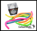 Nee Doh Noodlies 5 Stretchy Noodle Strings Fidget Toy - 13" Long, Not Sticky, Thick, Build Resistance for Strengthening Exercise, Pull, Stretchy, Fiddle Nee Doh