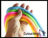 NeeDoh Noodlies 5 Stretchy Noodle Strings Fidget Toy - 13" Long, Not Sticky, Thick, Build Resistance for Strengthening Exercise, Pull, Stretchy, Fiddle Nee Doh