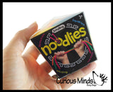 NeeDoh Noodlies 5 Stretchy Noodle Strings Fidget Toy - 13" Long, Not Sticky, Thick, Build Resistance for Strengthening Exercise, Pull, Stretchy, Fiddle Nee Doh