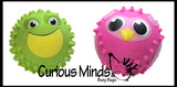 LAST CHANCE - LIMITED STOCK -  CLEARANCE - SALE - OWL 5" Knobby Bumpy Ball Sensory Toy