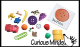 Montessori Object Match with Cards- Miniature Objects with Matching Cards - 2 Part Cards.  Montessori learning toy, language materials