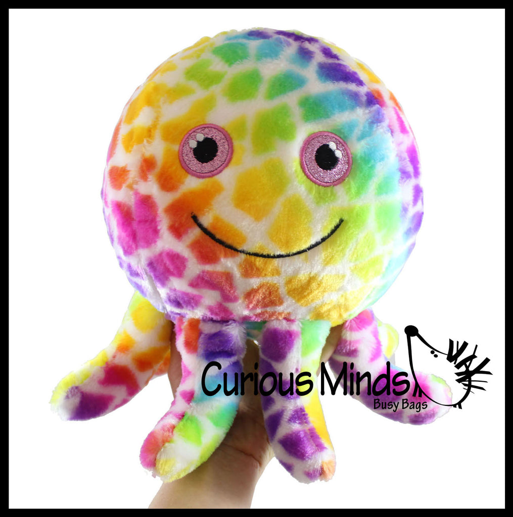 LAST CHANCE - LIMITED STOCK - Octopus Lightweight Plush Inflatable Ball  - 8" Sports Ball - Indoor Safe Athletic Play Gross Motor Toy