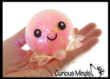 Light Up Octopus - Air and Styrofoam Bead Filled Squeeze Stress Balls  -  Sensory, Stress, Fidget Toy Super Soft