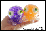 Octopus with Big Eyes Water Bead Gel Filled Squeeze Stress Balls - Sensory, Stress, Fidget Toy