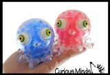 Octopus with Big Eyes Water Bead Gel Filled Squeeze Stress Balls - Sensory, Stress, Fidget Toy