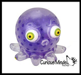 Octopus with Big Eyes Water Bead Gel Filled Squeeze Stress Balls - Sensory, Stress, Fidget Toy