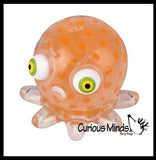 Octopus with Big Eyes Water Bead Gel Filled Squeeze Stress Balls - Sensory, Stress, Fidget Toy