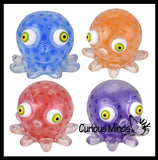 Octopus with Big Eyes Water Bead Gel Filled Squeeze Stress Balls - Sensory, Stress, Fidget Toy