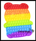 LAST CHANCE - LIMITED STOCK - Jumbo Panda Rainbow Animal Theme Bubble Pop Game - Big Huge Silicone Push Poke Bubble Wrap Fidget Toy - Press Bubbles to Pop - Bubble Popper Sensory Stress Toy
