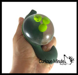 Large Pea Pod Squishy Fidget - Hide and Seek Pop Out -  Water Gel Filled Squeeze Stress Ball  -  Sensory, Stress, Fidget Toy