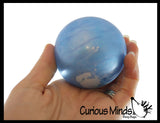 Pearl Swirl Water Filled Stress Toy - Squishy Sensory Fidget Ball - Mesmerizing Swirling Liquid