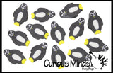 Black Penguin Mini Erasers - Novelty and Functional Adorable Eraser Novelty Treasure Prize, School Classroom Supply, Math Counters - Sorting - Party Favor
