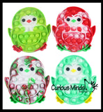 Cute Holiday Penguin Festive Bubble Popper Fidget Toy - Fun Party Favor Toy - Christmas Winter