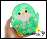 Cute Holiday Penguin Festive Bubble Popper Fidget Toy - Fun Party Favor Toy - Christmas Winter
