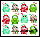 Cute Small Holiday Penguin on Clip Festive Bubble Popper Fidget Toy - Fun Party Favor Toy - Christmas Winter
