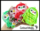 Cute Small Holiday Penguin on Clip Festive Bubble Popper Fidget Toy - Fun Party Favor Toy - Christmas Winter