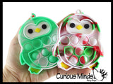 Cute Small Holiday Penguin on Clip Festive Bubble Popper Fidget Toy - Fun Party Favor Toy - Christmas Winter