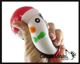 Set of 3 Winter Themed Slow Rise Squishy Toys - Penguin, Snowman, Reindeer - Memory Foam Squish Stress Ball - Winter Christmas