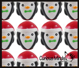 Large Penguin with Santa hat Slow Rise Squishy Toy - Memory Foam Squish Stress Ball - Winter Christmas