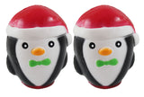 Large Penguin with Santa hat Slow Rise Squishy Toy - Memory Foam Squish Stress Ball - Winter Christmas