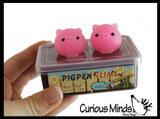 Pig Pen - Pigs in Mud Slime - 2 Piggy Mochi and Brown Mudd Putty - Adorable Pig Lover Gift