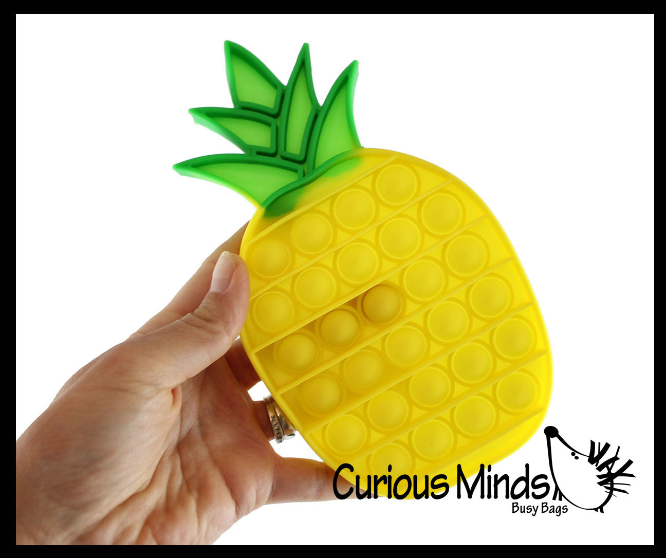 Pineapple Fruit Theme Bubble Pop Fidget Toy - Silicone Push Poke Bubble Wrap Fidget Toy - Press Bubbles to Pop the Bubbles Down Then Flip it over and Do it Again - Bubble Popper Sensory Stress Toy Pinapple