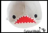 Chubby Plush Shark with Jaws Stuffed Animal Toy - Soft Squishy Roll Animal