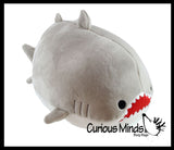 Chubby Plush Shark with Jaws Stuffed Animal Toy - Soft Squishy Roll Animal