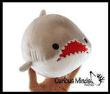 Chubby Plush Shark with Jaws Stuffed Animal Toy - Soft Squishy Roll Animal