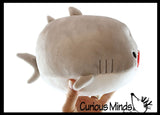 Chubby Plush Shark with Jaws Stuffed Animal Toy - Soft Squishy Roll Animal