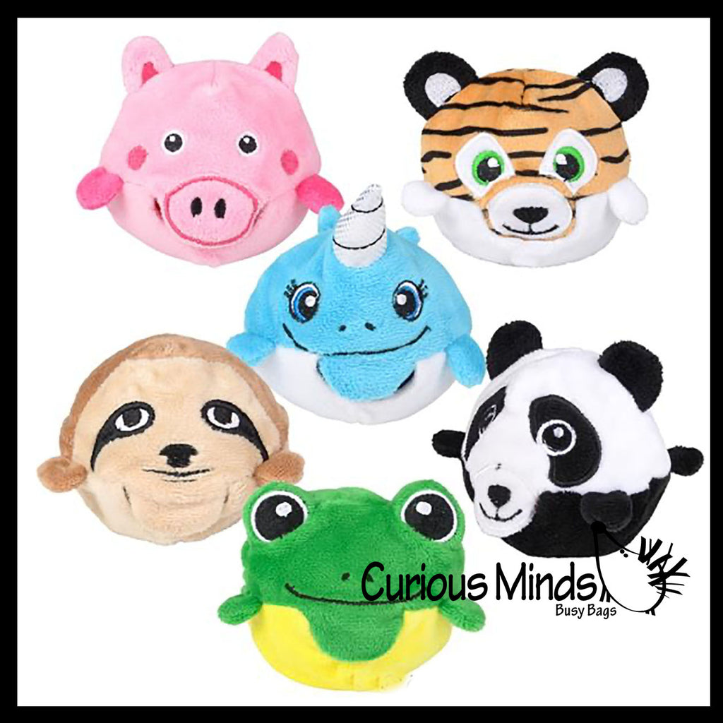 LAST CHANCE - LIMITED STOCK  - SALE -  Plush Animal Water Bead Filled Squeeze Stress Balls - Pig, Panda, Frog, Sloth, Tiger, Narwhal -  Sensory, Stress, Fidget Toy Bubble Blow