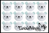 LAST CHANCE - LIMITED STOCK  - CLEARANCE SALE - Jumbo Fabric Wrapped Polar Bear Bouncy Balls - Cute Winter Party Supplies Favor Set - Bouncing Ball