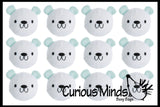 LAST CHANCE - LIMITED STOCK - CLEARANCE SALE - Jumbo Fabric Wrapped Polar Bear Bouncy Balls - Cute Winter Party Supplies Favor Set - Bouncing Ball