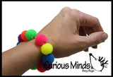 Mini Pom Puffer Hedge Ball Fidget Bracelet -  Sensory Fidget Toy