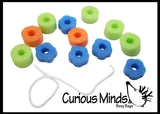 CLEARANCE - SALE - Toddler busy bag - lacing beads - Pool Noodle Beads