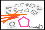 LAST CHANCE - LIMITED STOCK - Making Shapes with Plastic  Popsicle Sticks  Plastic Snap Together Sticks