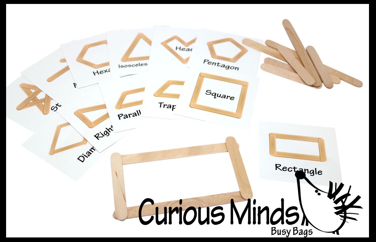 LAST CHANCE - LIMITED STOCK - Making Shapes with Popsicle Sticks - Pattern Matching