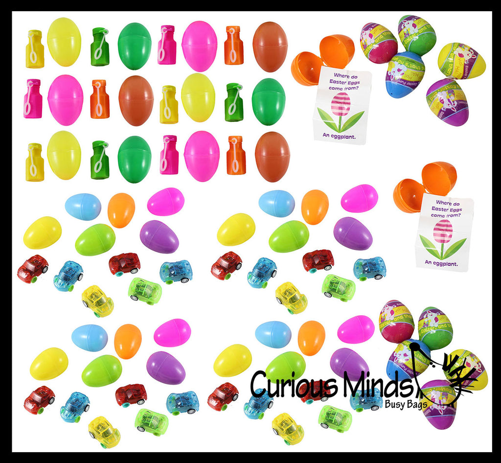 Pre Filled Easter Egg Assortment - Small Toy Prize Assortment Egg Hunt (4 DOZEN)