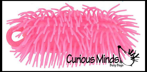6 Puffer Worms Sensory Fidget and Soft Hairy Air Filled Stress Ball Curious Minds Busy Bags
