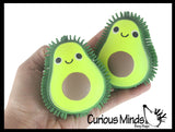 Avocado Puffer Fruit Air- Filled Squeeze Stress Balls with Faces  -  Sensory, Stress, Fidget Toy