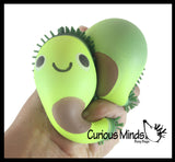 Avocado Puffer Fruit Air- Filled Squeeze Stress Balls with Faces  -  Sensory, Stress, Fidget Toy