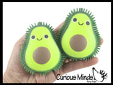 Avocado Puffer Fruit Air- Filled Squeeze Stress Balls with Faces  -  Sensory, Stress, Fidget Toy