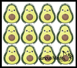 Avocado Puffer Fruit Air- Filled Squeeze Stress Balls with Faces  -  Sensory, Stress, Fidget Toy