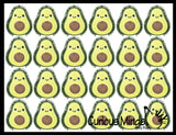 Avocado Puffer Fruit Air- Filled Squeeze Stress Balls with Faces  -  Sensory, Stress, Fidget Toy