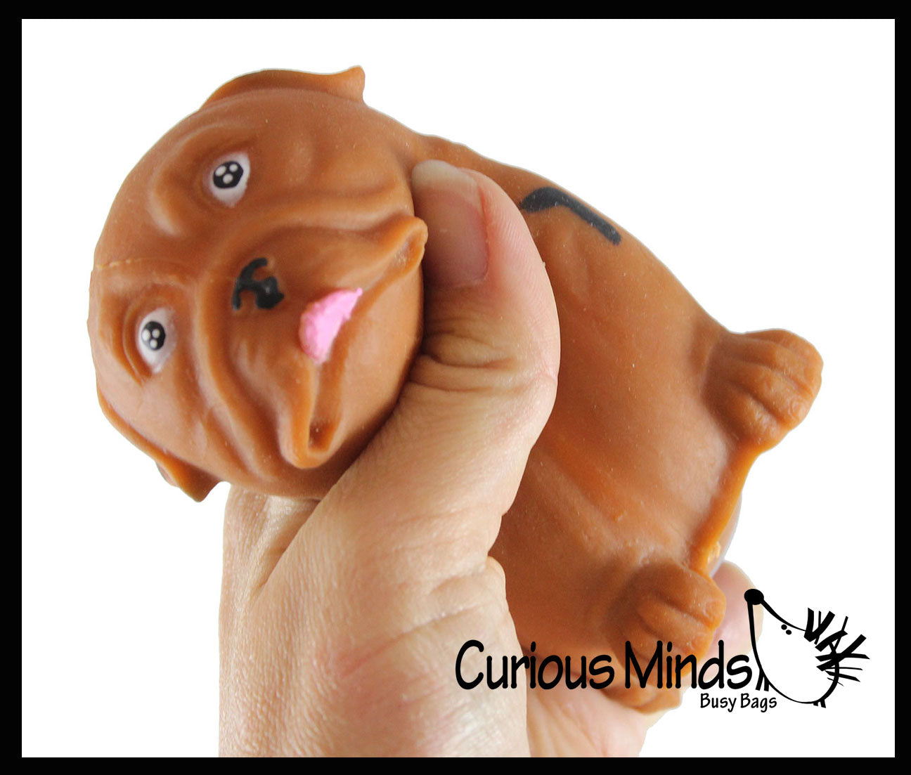 LAST CHANCE - LIMITED STOCK - CLEARANCE - SALE - Bulldog Large Puffer Dog Ball - Air Filled Squishy Sensory Fidget Ball Toy